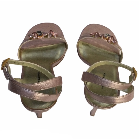 Dazzling Pink Satin Dress Sandals Heels, Bejeweled Straps, Adjustable Sz 8.5 NIB - Picture 10 of 16